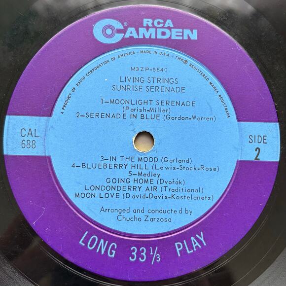 Vintage 1962 Living Strings Sunrise Serenade Vinyl Record RCA Camden Records - Picture 7 of 10